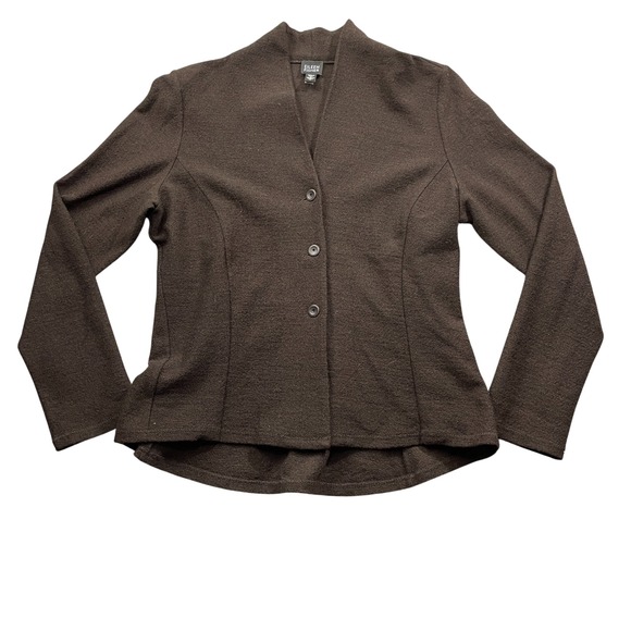 Eileen Fisher Sweaters - Eileen Fisher Medium Brown 100% Wool Cardigan Jacket Long Sleeve